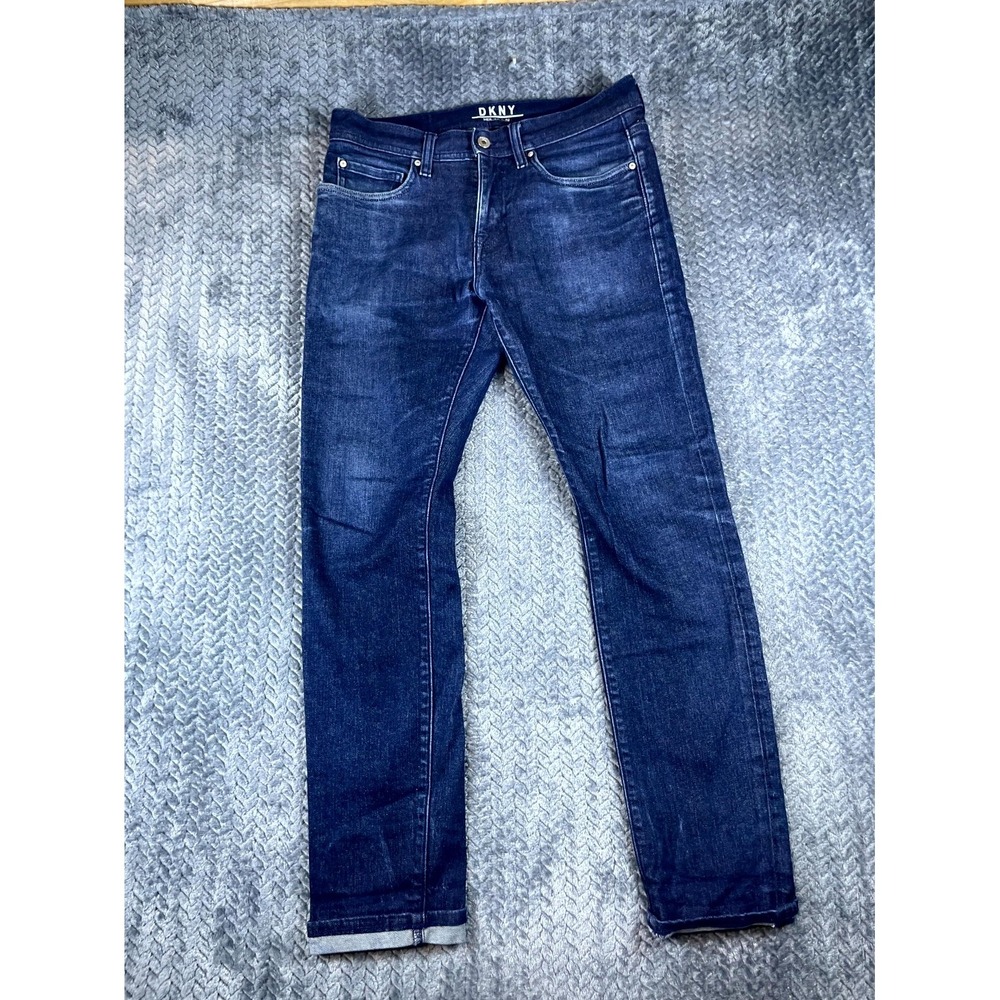 DKNY Mercer Slim Jeans Mens 29x30 Blue Denim Mid Rise Medium Wash Straight Leg